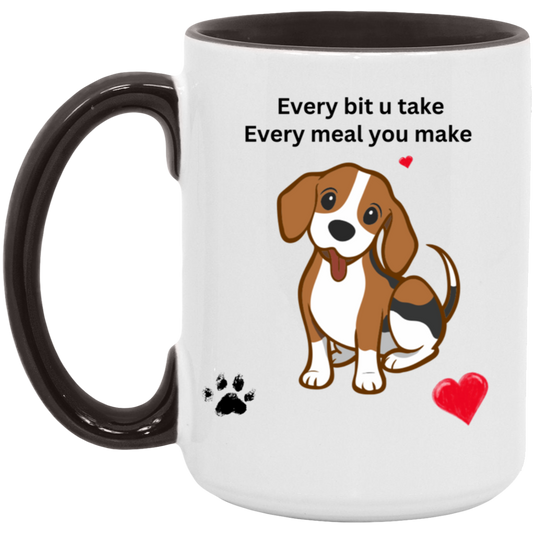 Love Hungry Dog 15oz Accent Mug