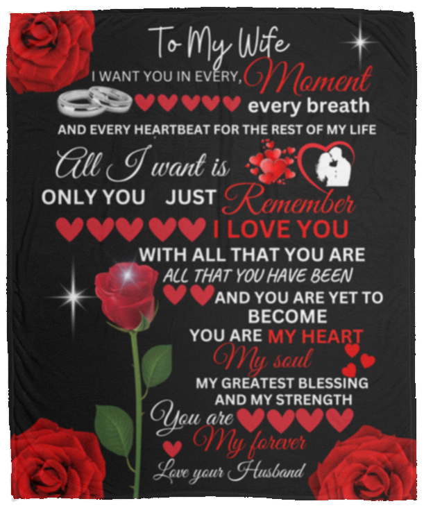 WIFE LOVE HEART BLANKET - MOTHER'S DAY