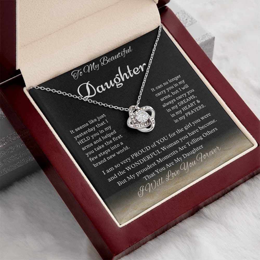Daughter gift! I love knot necklace for daughter! Gift for daughter from mommy! Gift for daughter from Dad