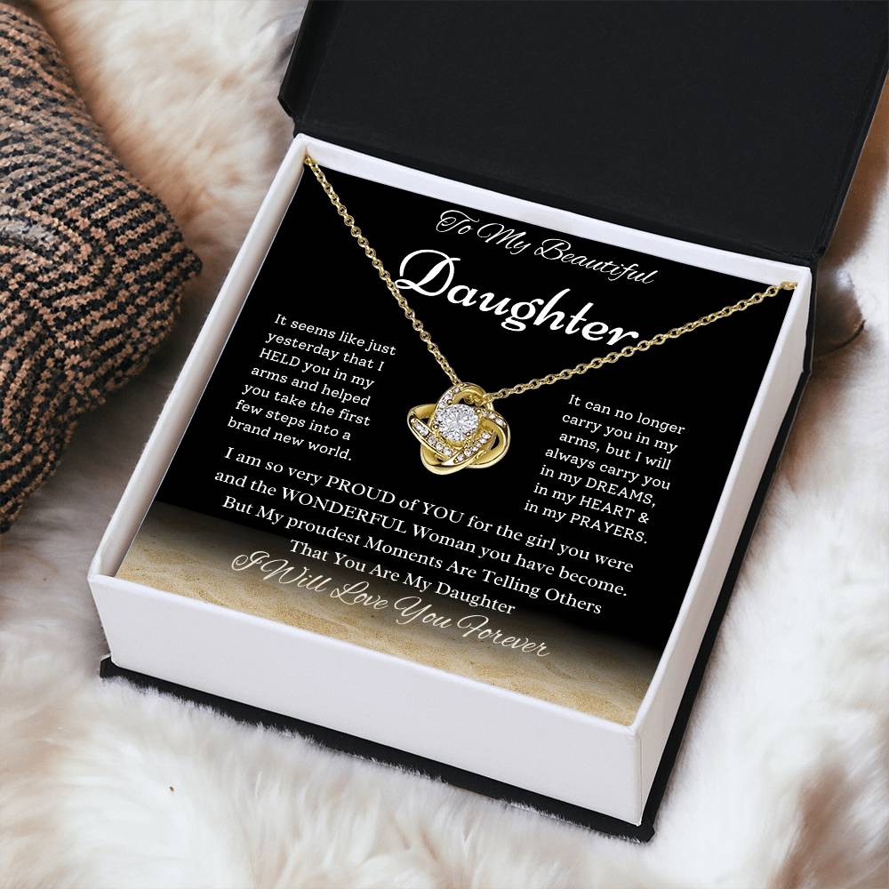 Daughter gift! I love knot necklace for daughter! Gift for daughter from mommy! Gift for daughter from Dad