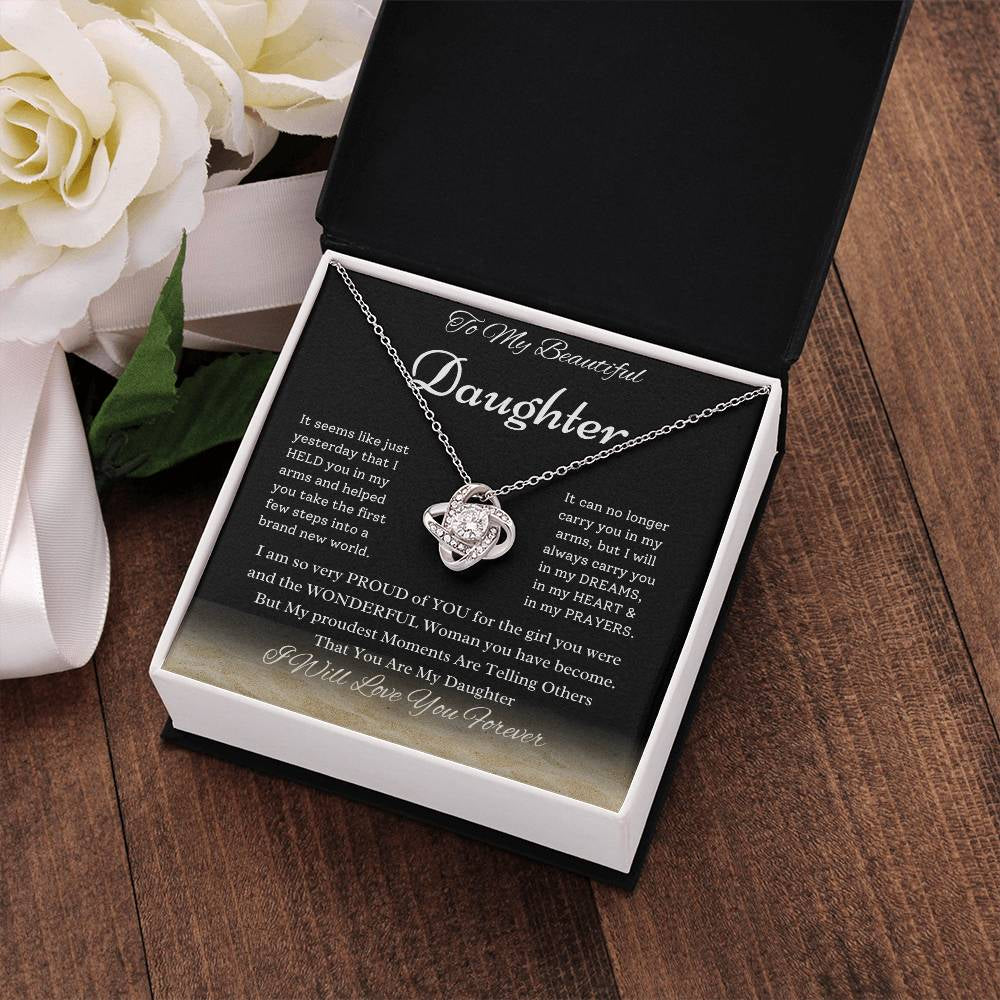 Daughter gift! I love knot necklace for daughter! Gift for daughter from mommy! Gift for daughter from Dad