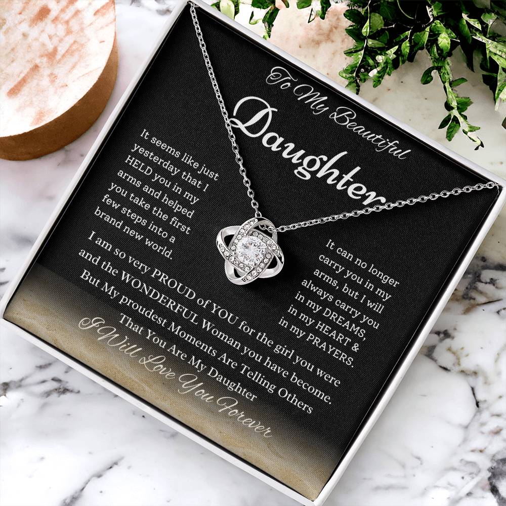 Daughter gift! I love knot necklace for daughter! Gift for daughter from mommy! Gift for daughter from Dad