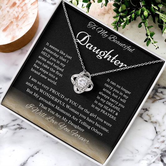 Daughter gift! I love knot necklace for daughter! Gift for daughter from mommy! Gift for daughter from Dad