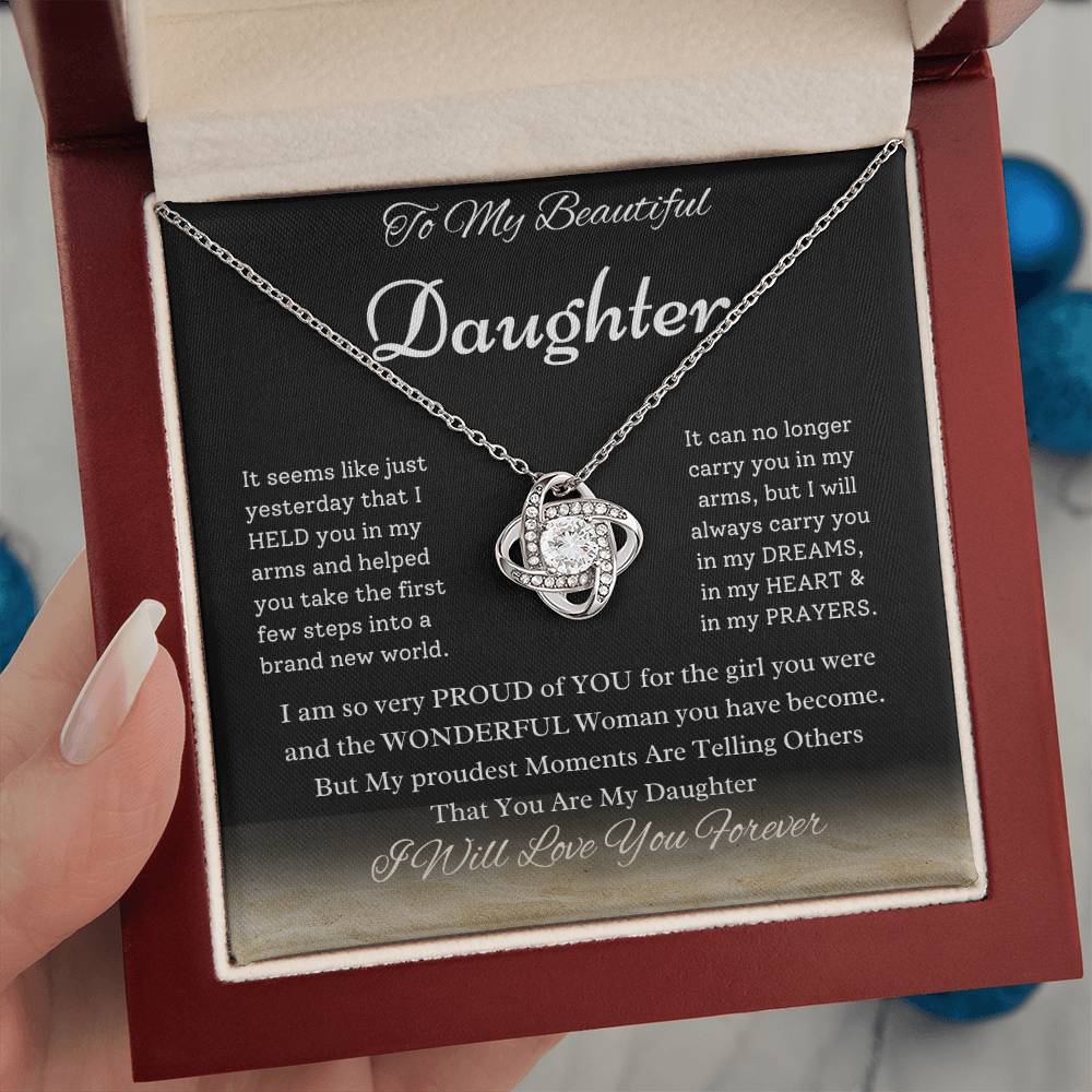 Daughter gift! I love knot necklace for daughter! Gift for daughter from mommy! Gift for daughter from Dad